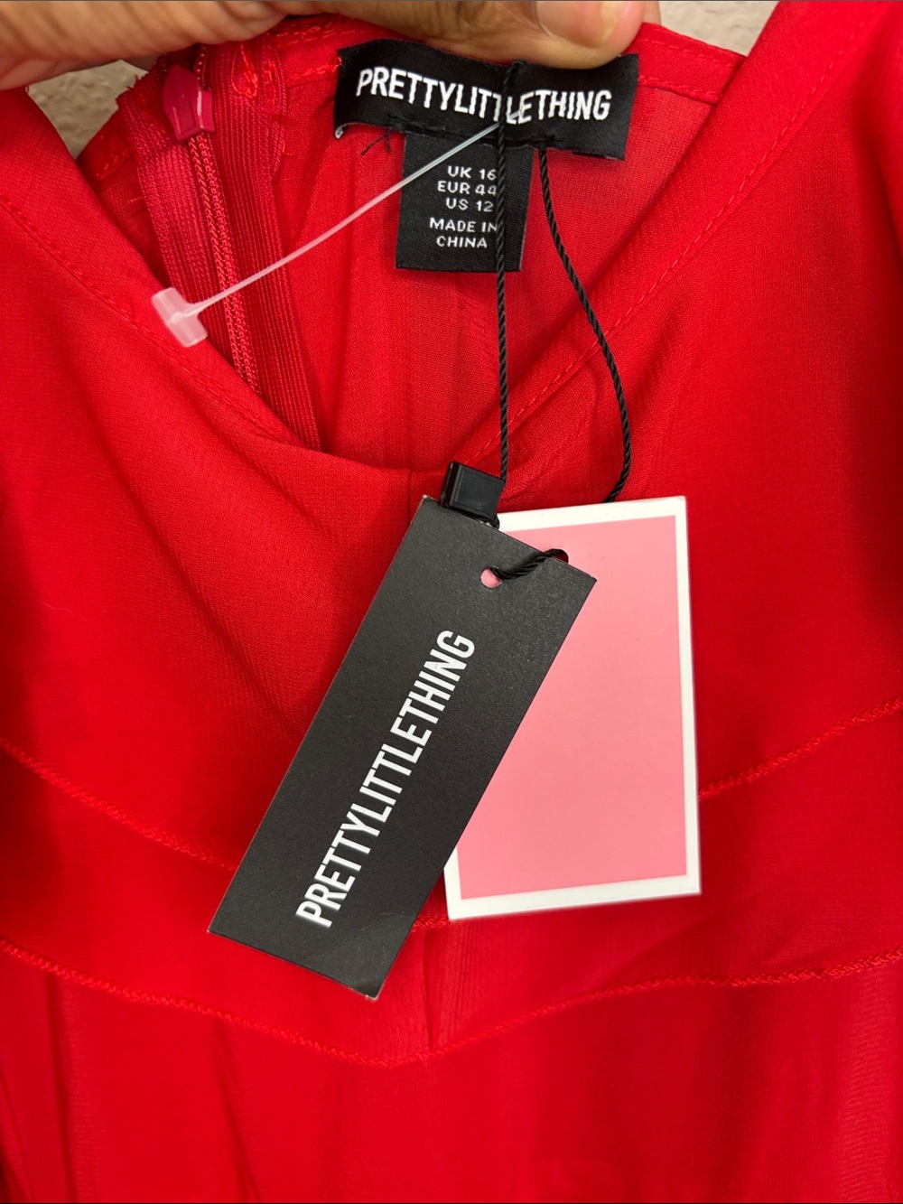 NWT PrettyLittleThing Red Ruffle Dress with Spaghetti Straps Maxi Dress 12 - Picture 5 of 12